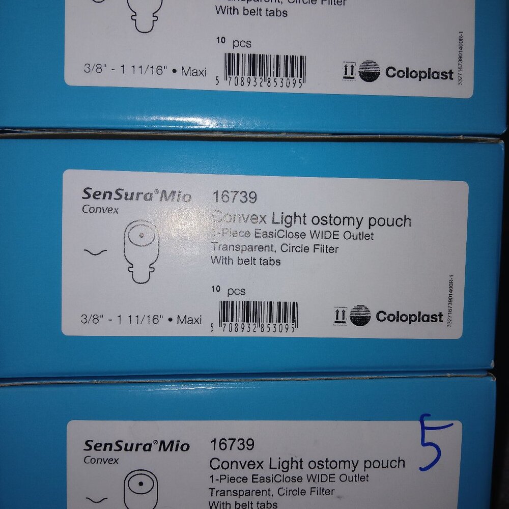 SenSura Mio Coloplast 16739 Convex light ostomy pouch.